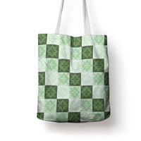 Sage Green Manta Ray Hawaiian Quilt Motif Tote Bag
