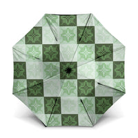 Sage Green Manta Ray Hawaiian Quilt Motif Umbrella