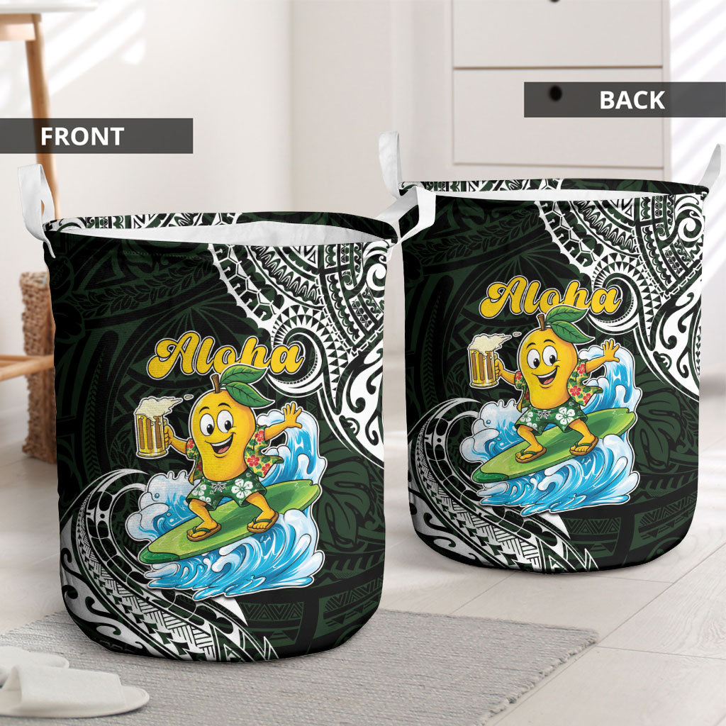 Aloha Hawaii Mango Surfing Laundry Basket Polynesian Style