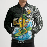 Aloha Hawaii Mango Surfing Bomber Puffer Jacket Polynesian Style