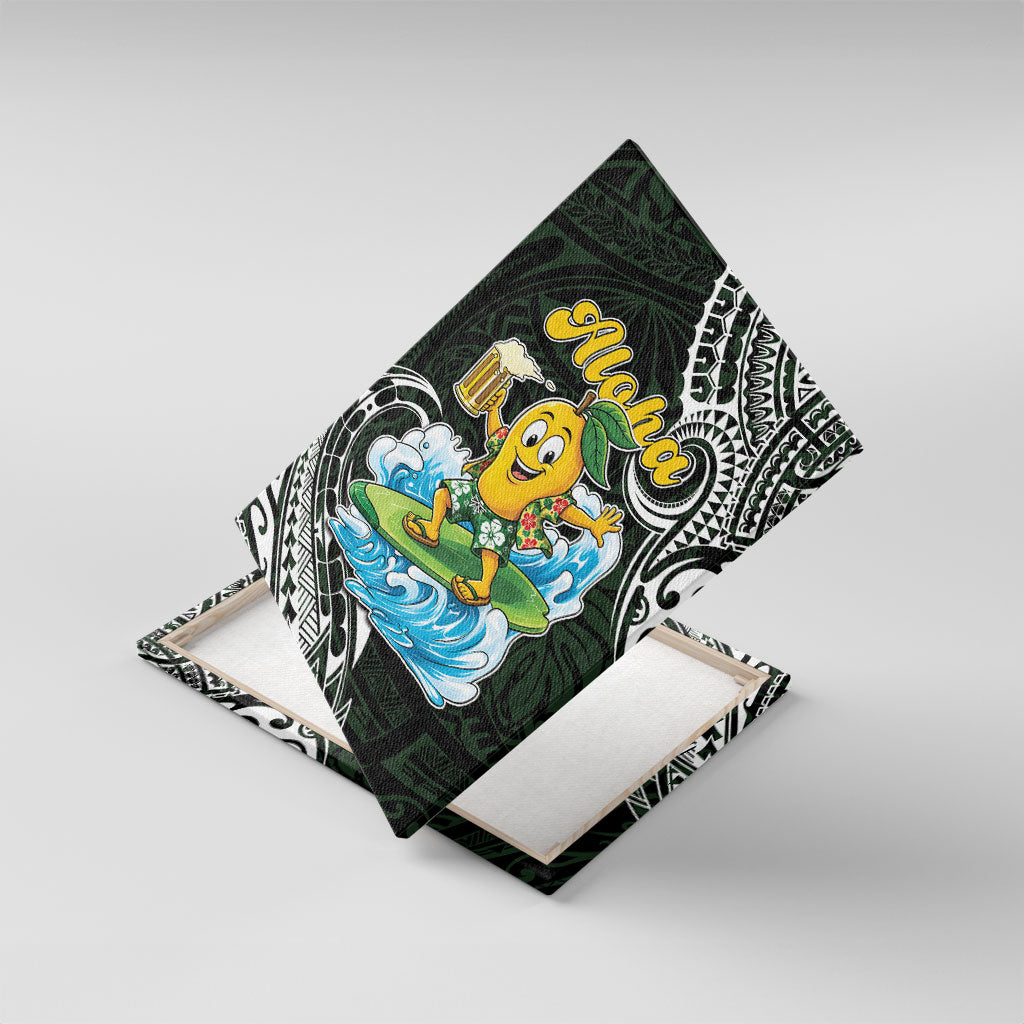 Aloha Hawaii Mango Surfing Canvas Wall Art Polynesian Style