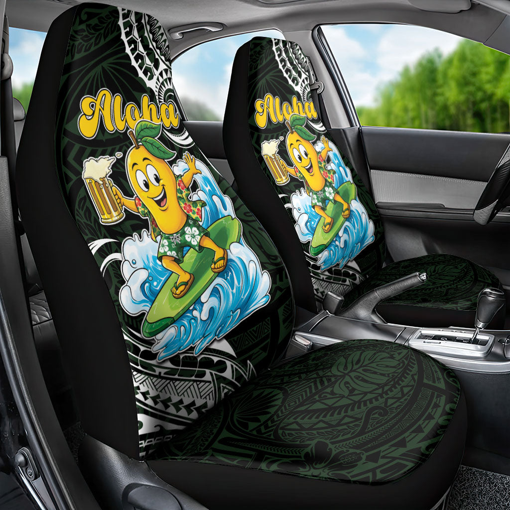 Aloha Hawaii Mango Surfing Car Seat Cover Polynesian Style