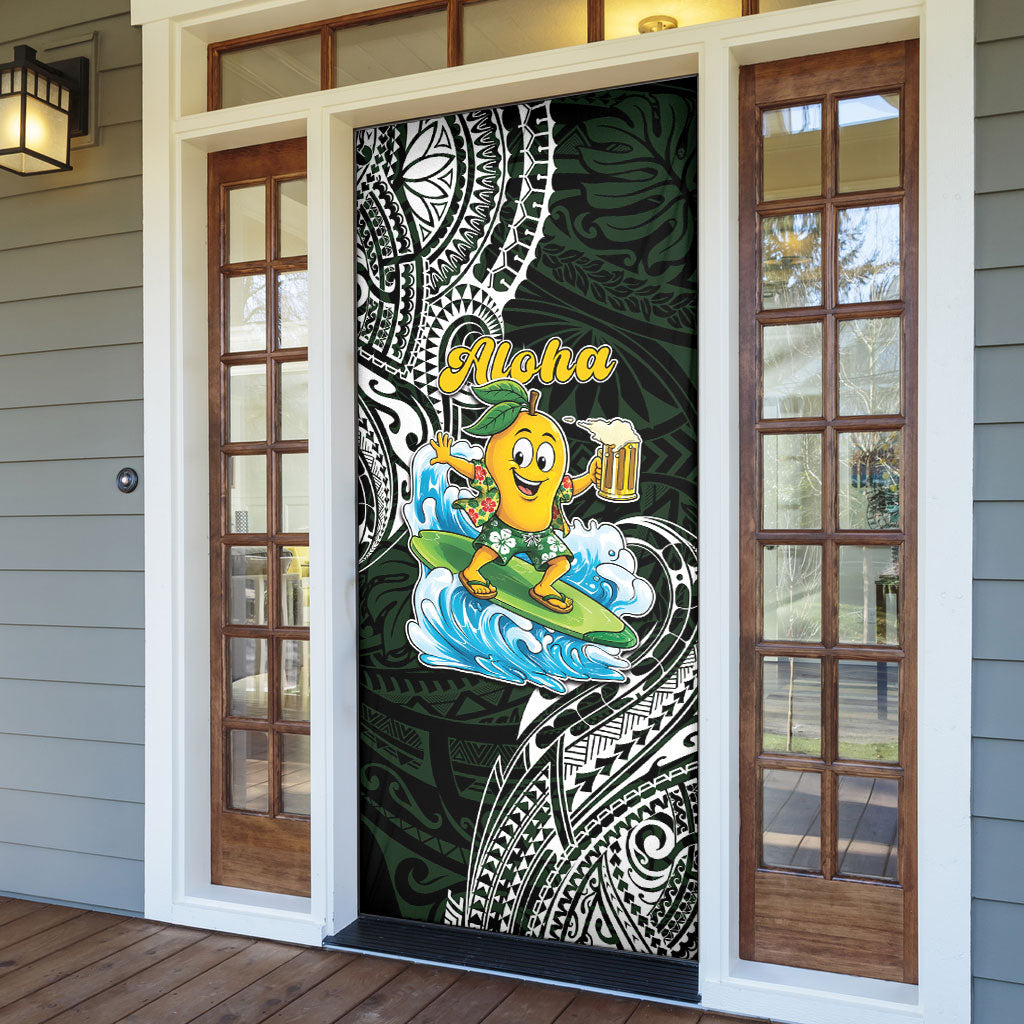 Aloha Hawaii Mango Surfing Door Cover Polynesian Style