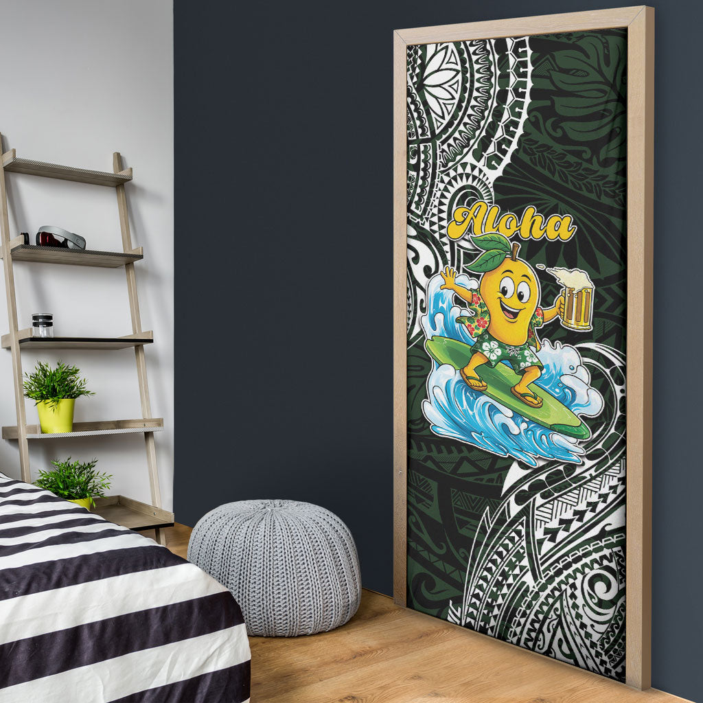 Aloha Hawaii Mango Surfing Door Cover Polynesian Style