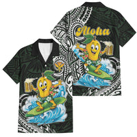 Aloha Hawaii Mango Surfing Family Matching Off Shoulder Maxi Dress and Hawaiian Shirt Polynesian Style