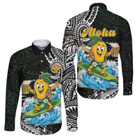 Aloha Hawaii Mango Surfing Family Matching Summer Maxi Dress and Hawaiian Shirt Polynesian Style
