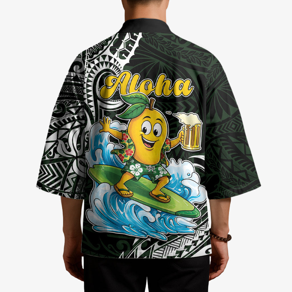 Aloha Hawaii Mango Surfing Kimono Polynesian Style