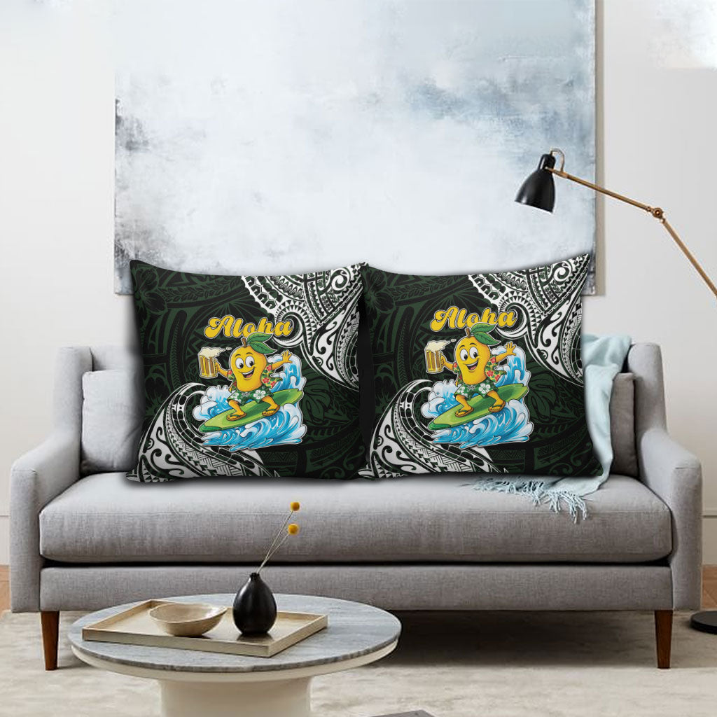 Aloha Hawaii Mango Surfing Pillow Cover Polynesian Style