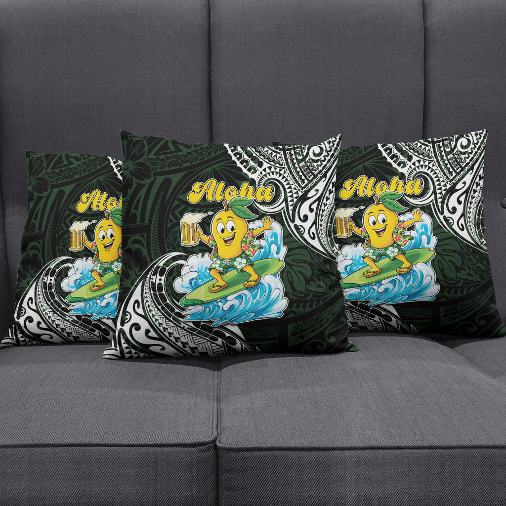Aloha Hawaii Mango Surfing Pillow Cover Polynesian Style