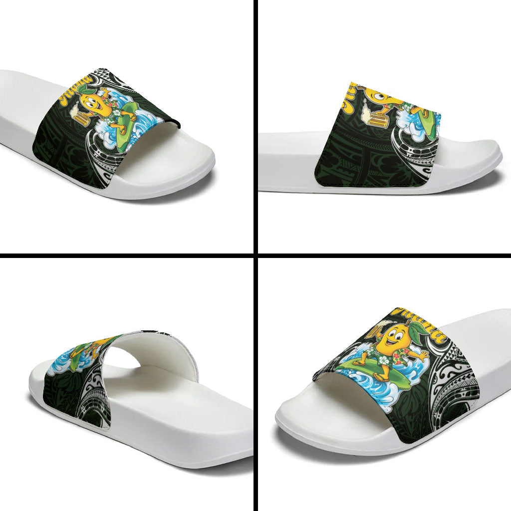 Aloha Hawaii Mango Surfing Slide Sandals Polynesian Style