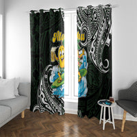 Aloha Hawaii Mango Surfing Window Curtain Polynesian Style
