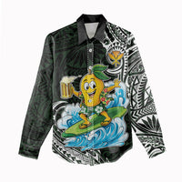 Aloha Hawaii Mango Surfing Women Casual Shirt Polynesian Style
