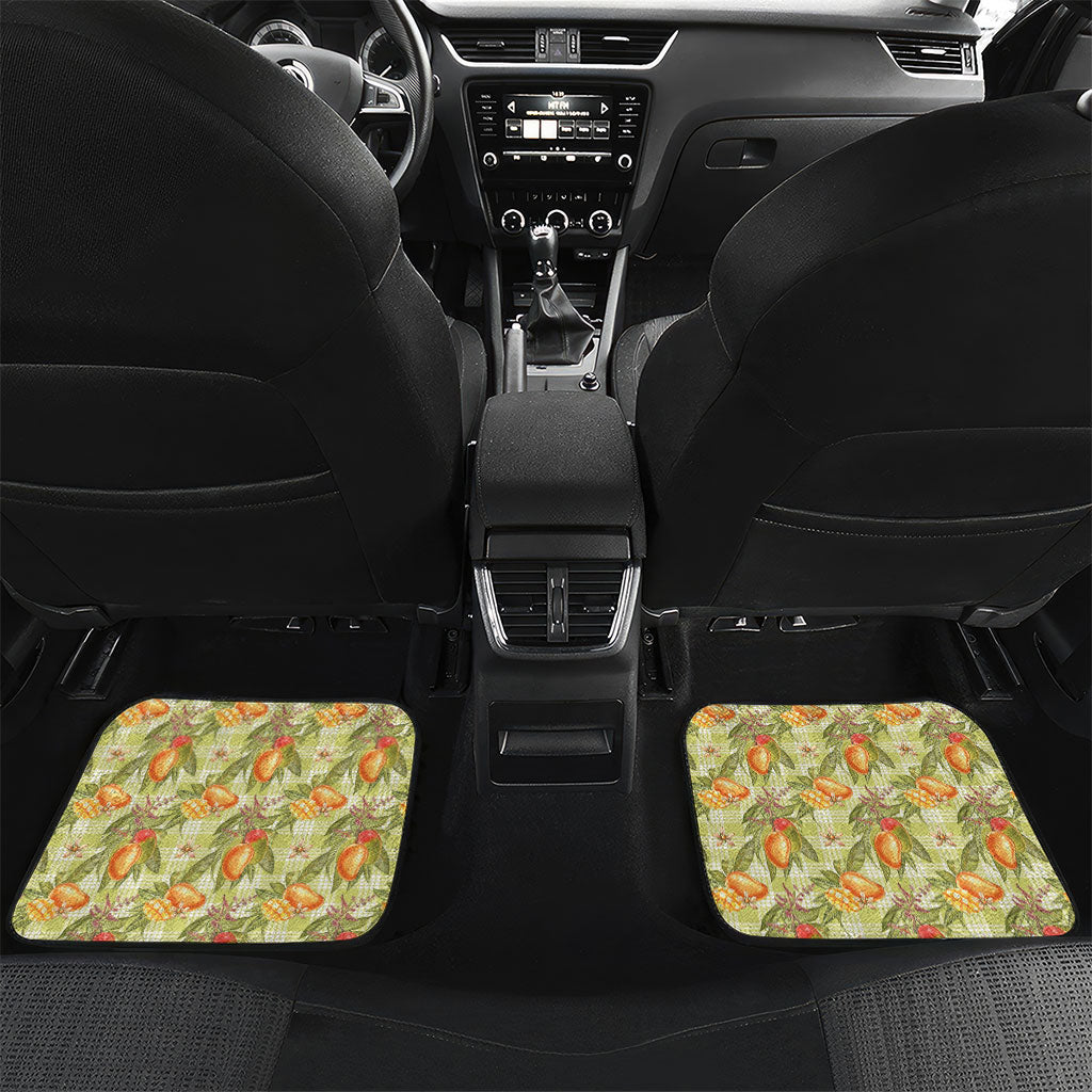 Vintage Hawaii Mango Car Mats Yellow Green Hawaiian Palaka