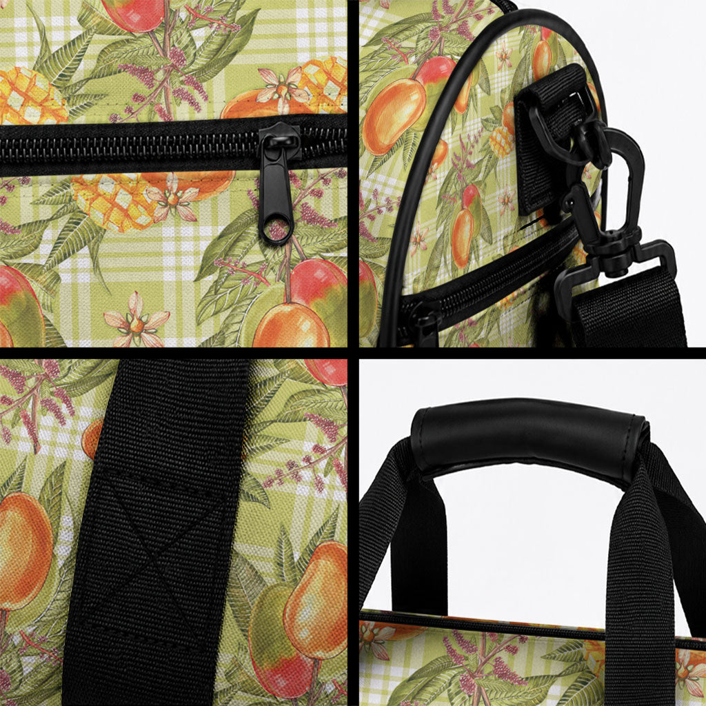 Vintage Hawaii Mango Duffle Bag Yellow Green Hawaiian Palaka