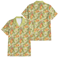 Vintage Hawaii Mango Family Matching Off Shoulder Short Dress and Hawaiian Shirt Yellow Green Hawaiian Palaka