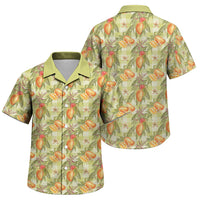 Vintage Hawaii Mango Family Matching Off Shoulder Short Dress and Hawaiian Shirt Yellow Green Hawaiian Palaka
