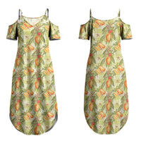 Vintage Hawaii Mango Family Matching Summer Maxi Dress and Hawaiian Shirt Yellow Green Hawaiian Palaka