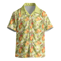 Vintage Hawaii Mango Kid Hawaiian Shirt Yellow Green Hawaiian Palaka