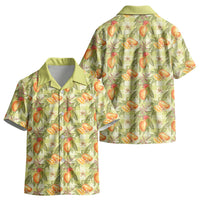 Vintage Hawaii Mango Kid Hawaiian Shirt Yellow Green Hawaiian Palaka