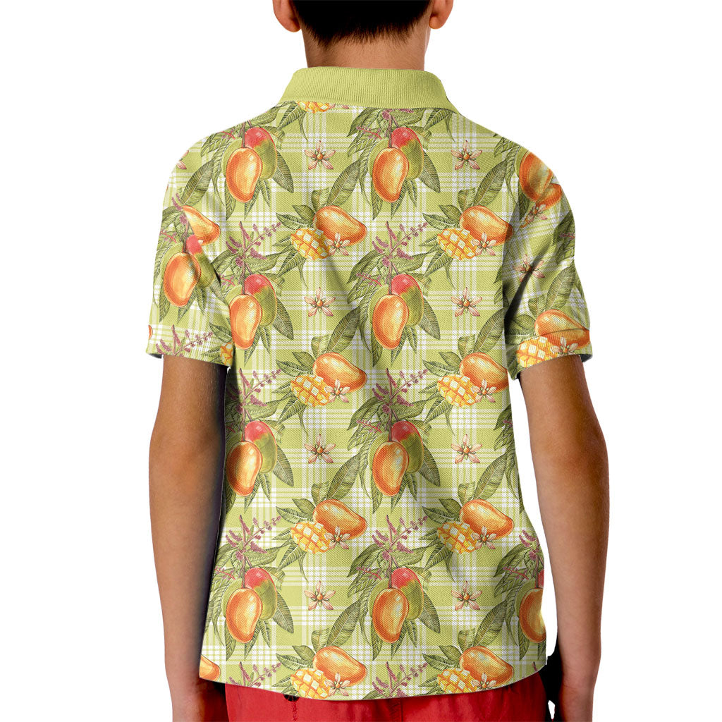 Vintage Hawaii Mango Kid Polo Shirt Yellow Green Hawaiian Palaka