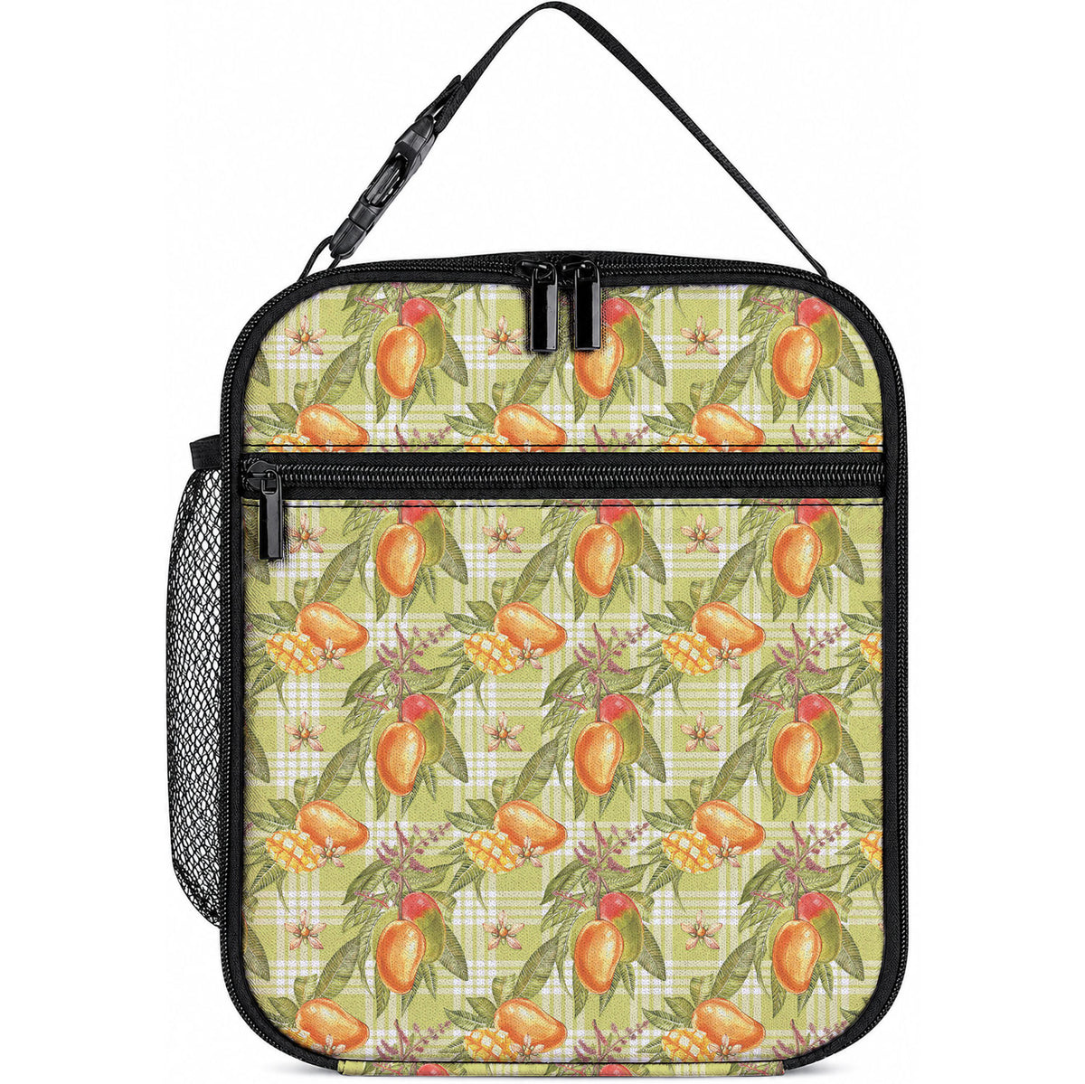 Vintage Hawaii Mango Lunch Bag Yellow Green Hawaiian Palaka