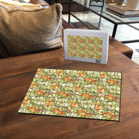 Vintage Hawaii Mango Puzzle Yellow Green Hawaiian Palaka