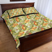 Vintage Hawaii Mango Quilt Bed Set Yellow Green Hawaiian Palaka