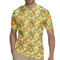 Vintage Hawaii Mango Rugby Jersey Yellow Green Hawaiian Palaka