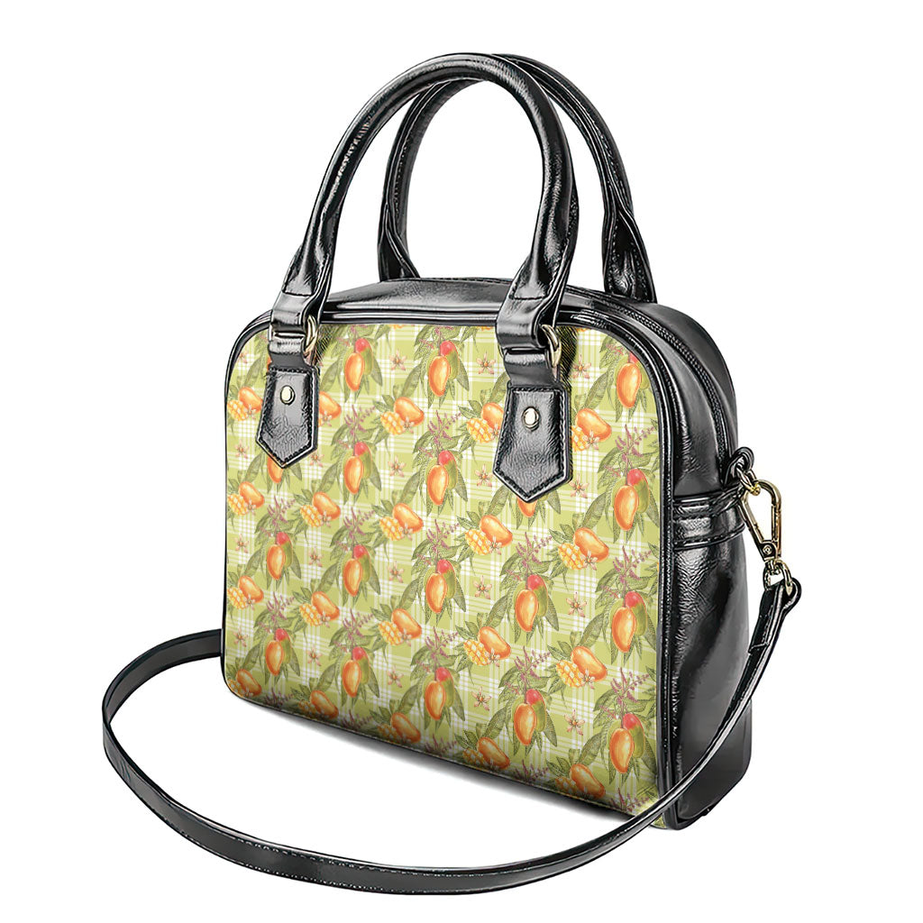 Vintage Hawaii Mango Shoulder Handbag Yellow Green Hawaiian Palaka