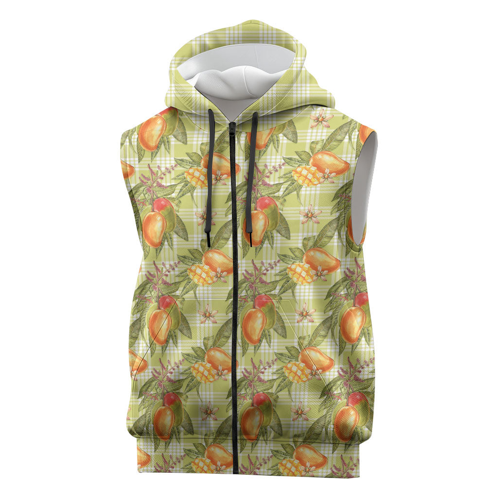 Vintage Hawaii Mango Sleeveless Zip Hoodie Yellow Green Hawaiian Palaka