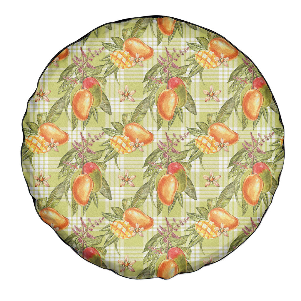 Vintage Hawaii Mango Spare Tire Cover Yellow Green Hawaiian Palaka