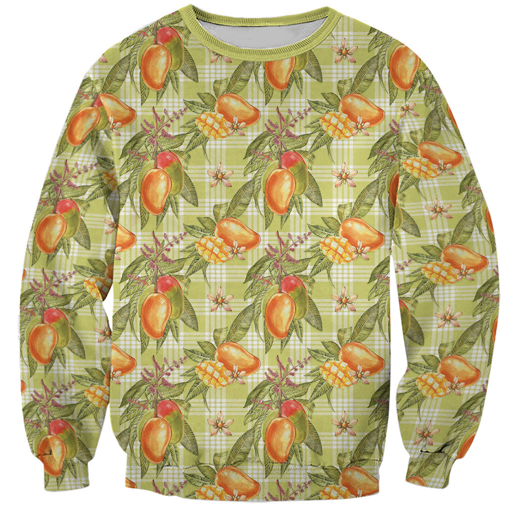 Vintage Hawaii Mango Sweatshirt Yellow Green Hawaiian Palaka LT05 Unisex Green - Polynesian Pride