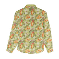 Vintage Hawaii Mango Women Casual Shirt Yellow Green Hawaiian Palaka