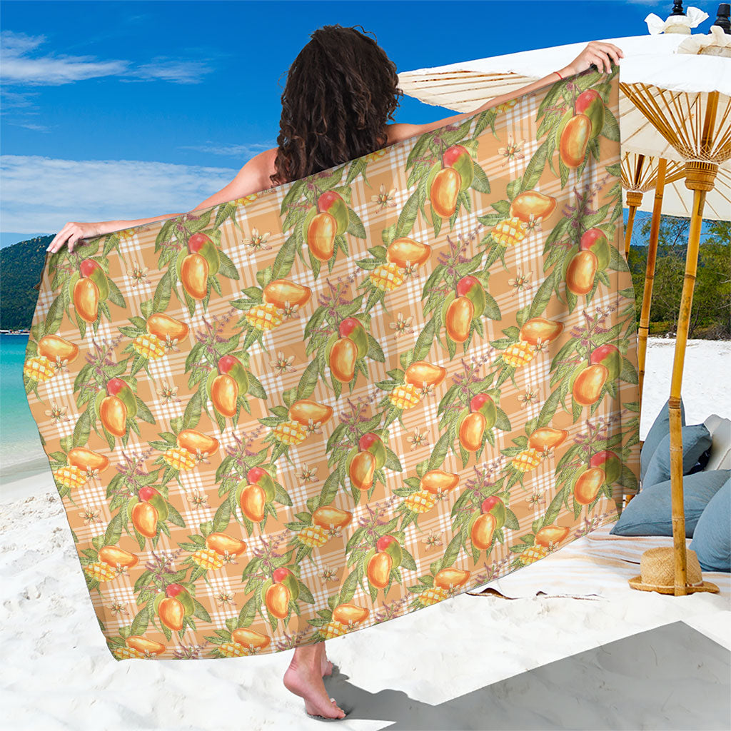 Vintage Hawaii Mango Sarong Coral Hawaiian Palaka LT05 One Size 44 x 66 inches Orange - Polynesian Pride