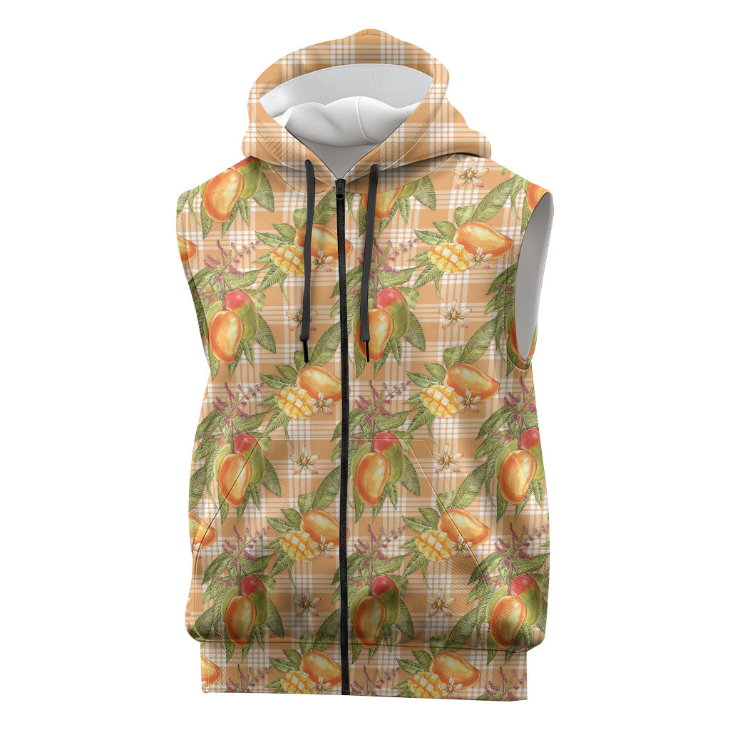 Vintage Hawaii Mango Sleeveless Zip Hoodie Coral Hawaiian Palaka