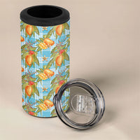 Vintage Hawaii Mango 4 in 1 Can Cooler Tumbler Blue Hawaiian Palaka