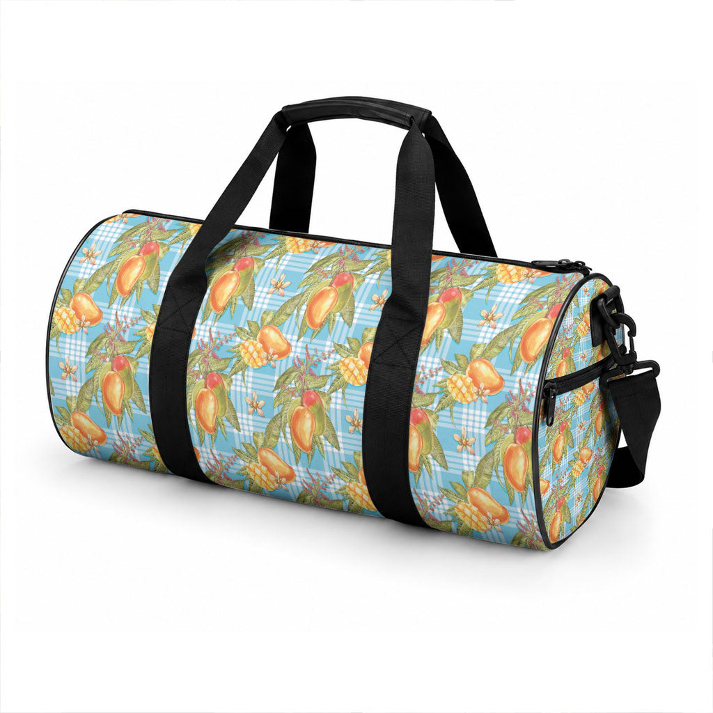 Vintage Hawaii Mango Duffle Bag Blue Hawaiian Palaka LT05 - Polynesian Pride
