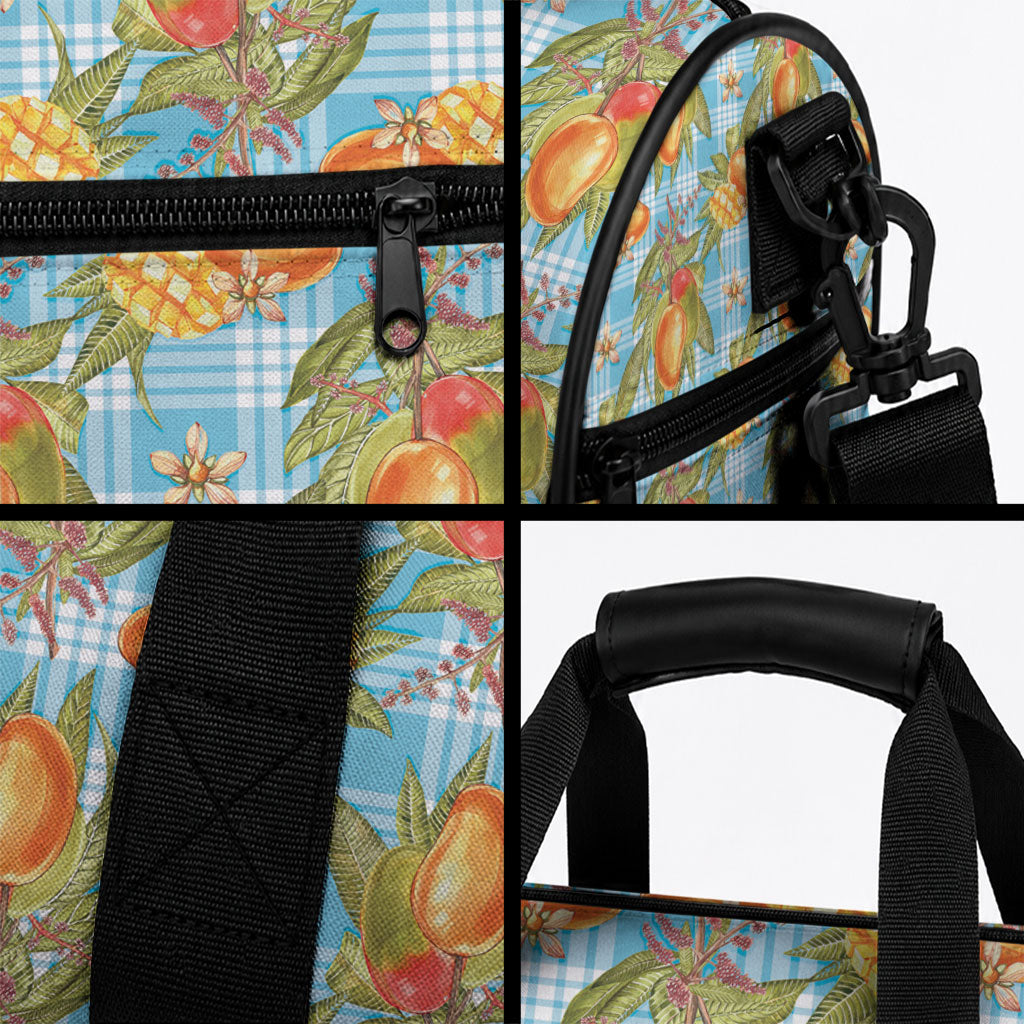 Vintage Hawaii Mango Duffle Bag Blue Hawaiian Palaka LT05 - Polynesian Pride