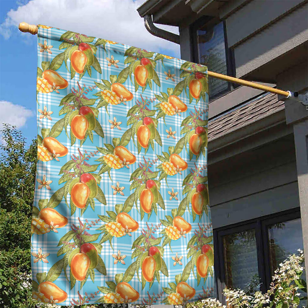 Vintage Hawaii Mango Garden Flag Blue Hawaiian Palaka