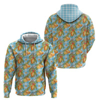 Vintage Hawaii Mango Hoodie Blue Hawaiian Palaka