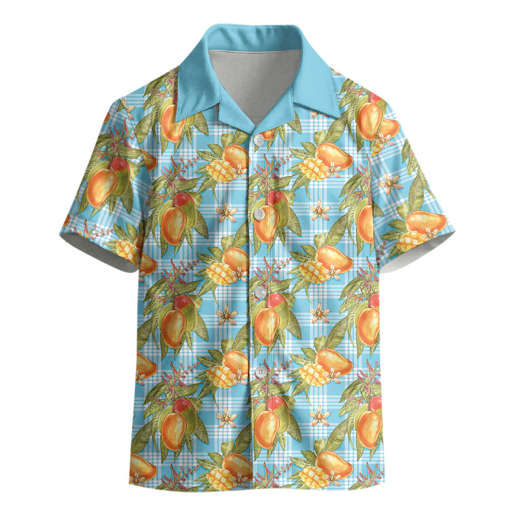 Vintage Hawaii Mango Kid Hawaiian Shirt Blue Hawaiian Palaka