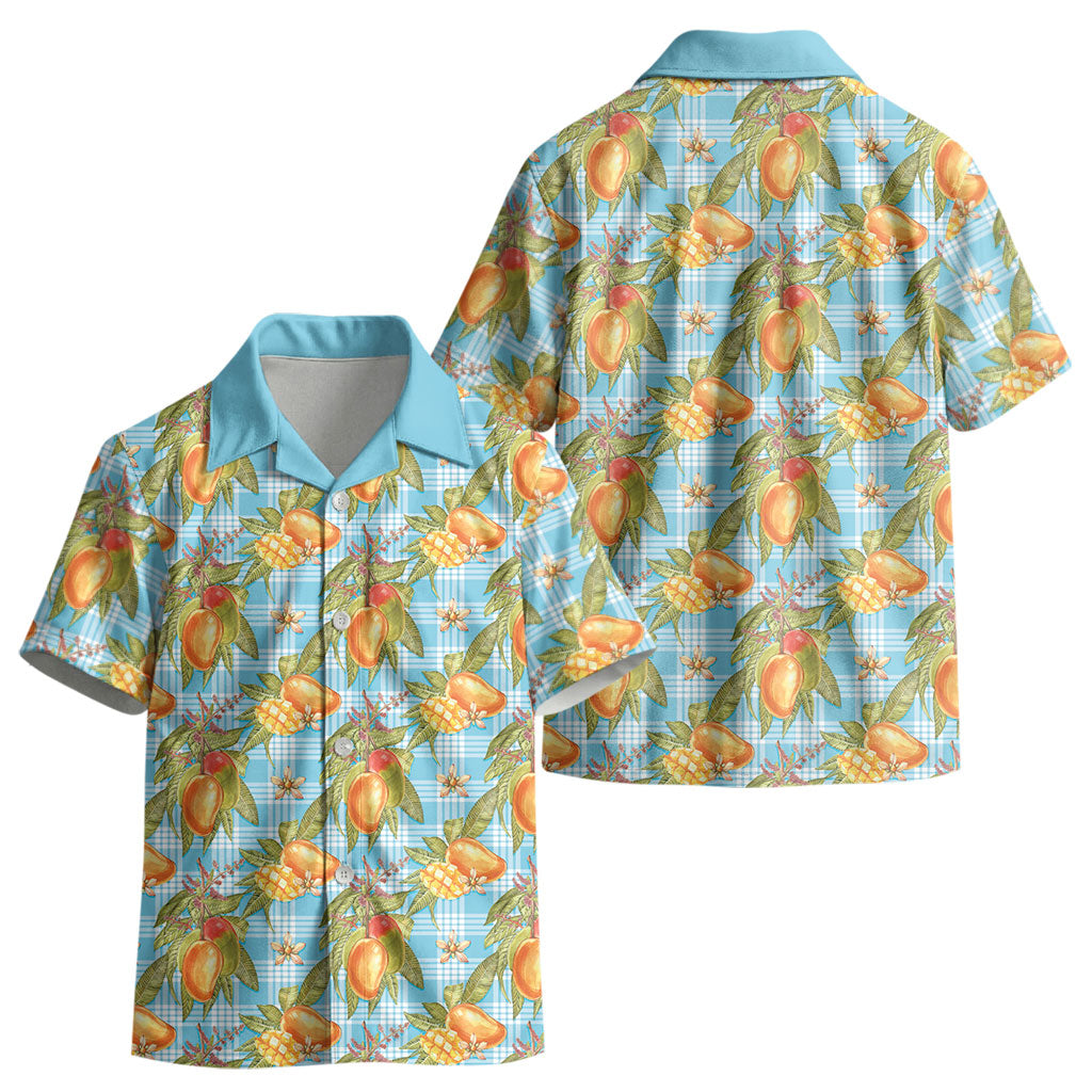 Vintage Hawaii Mango Kid Hawaiian Shirt Blue Hawaiian Palaka