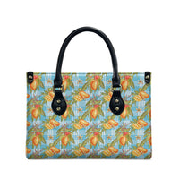 Vintage Hawaii Mango Leather Bag Blue Hawaiian Palaka
