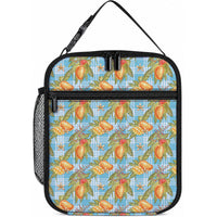 Vintage Hawaii Mango Lunch Bag Blue Hawaiian Palaka LT05 10.2 × 8.3 × 4.3 inch Blue - Polynesian Pride