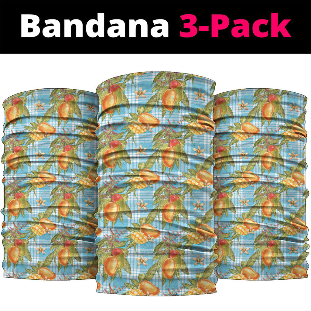 Vintage Hawaii Mango Neck Gaiter Blue Hawaiian Palaka