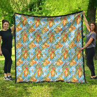 Vintage Hawaii Mango Quilt Blue Hawaiian Palaka