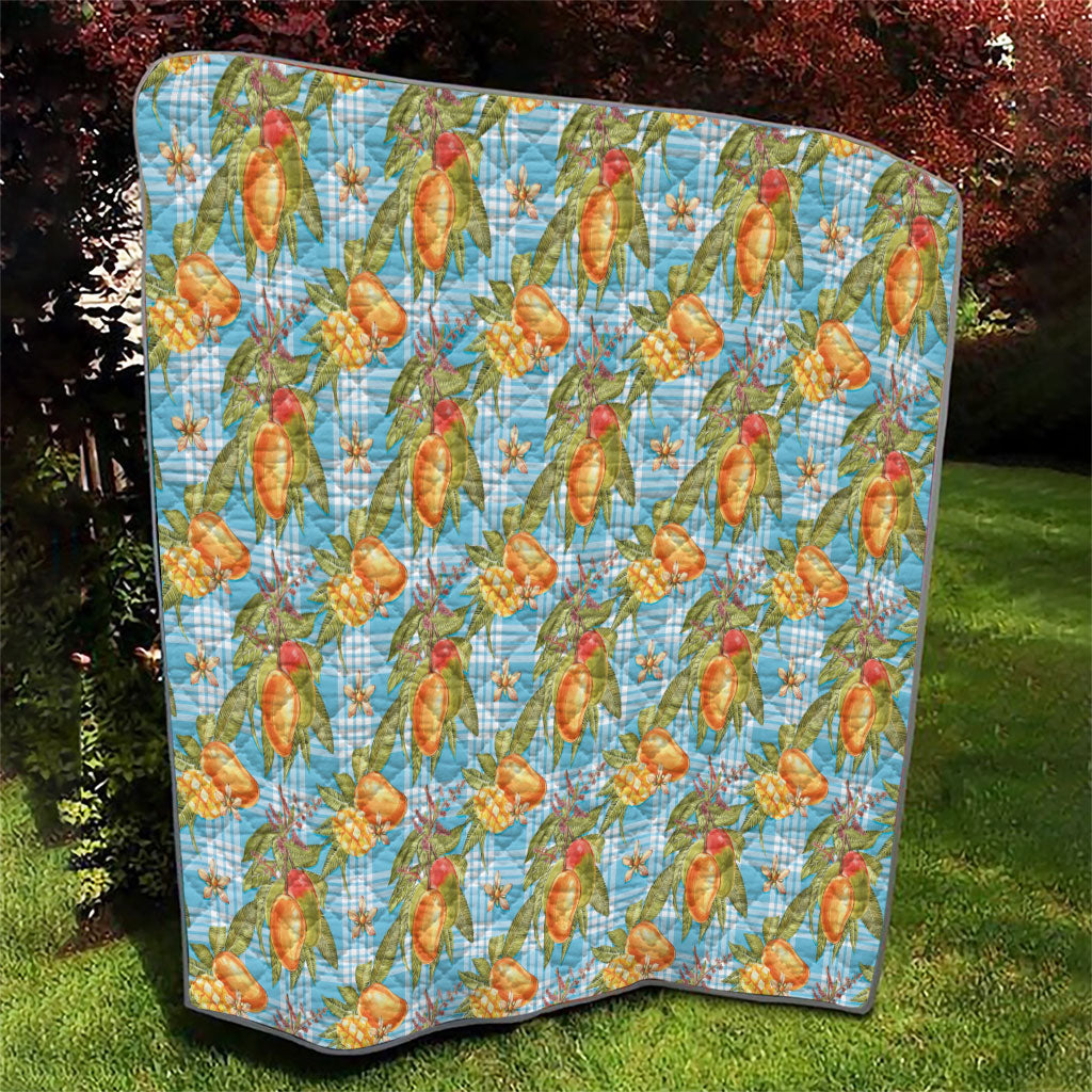 Vintage Hawaii Mango Quilt Blue Hawaiian Palaka