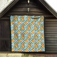 Vintage Hawaii Mango Quilt Blue Hawaiian Palaka