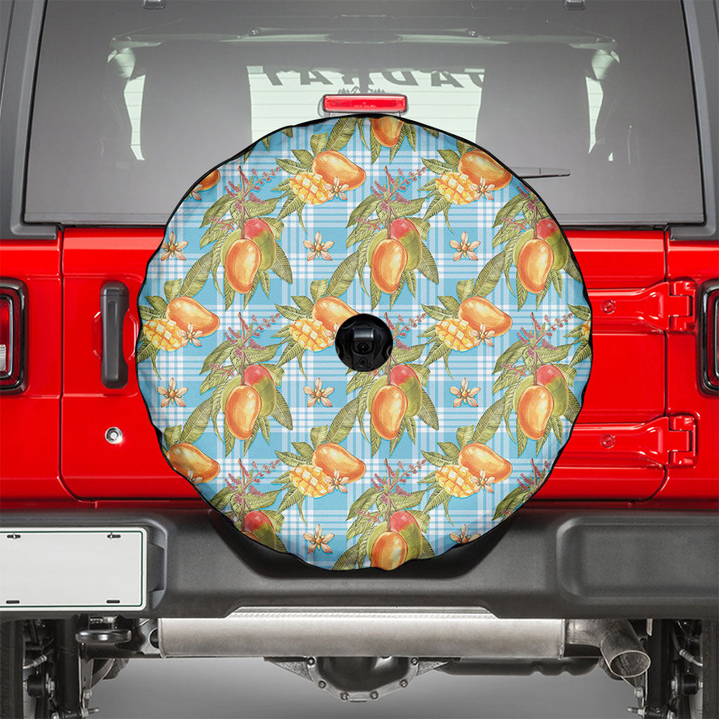Vintage Hawaii Mango Spare Tire Cover Blue Hawaiian Palaka