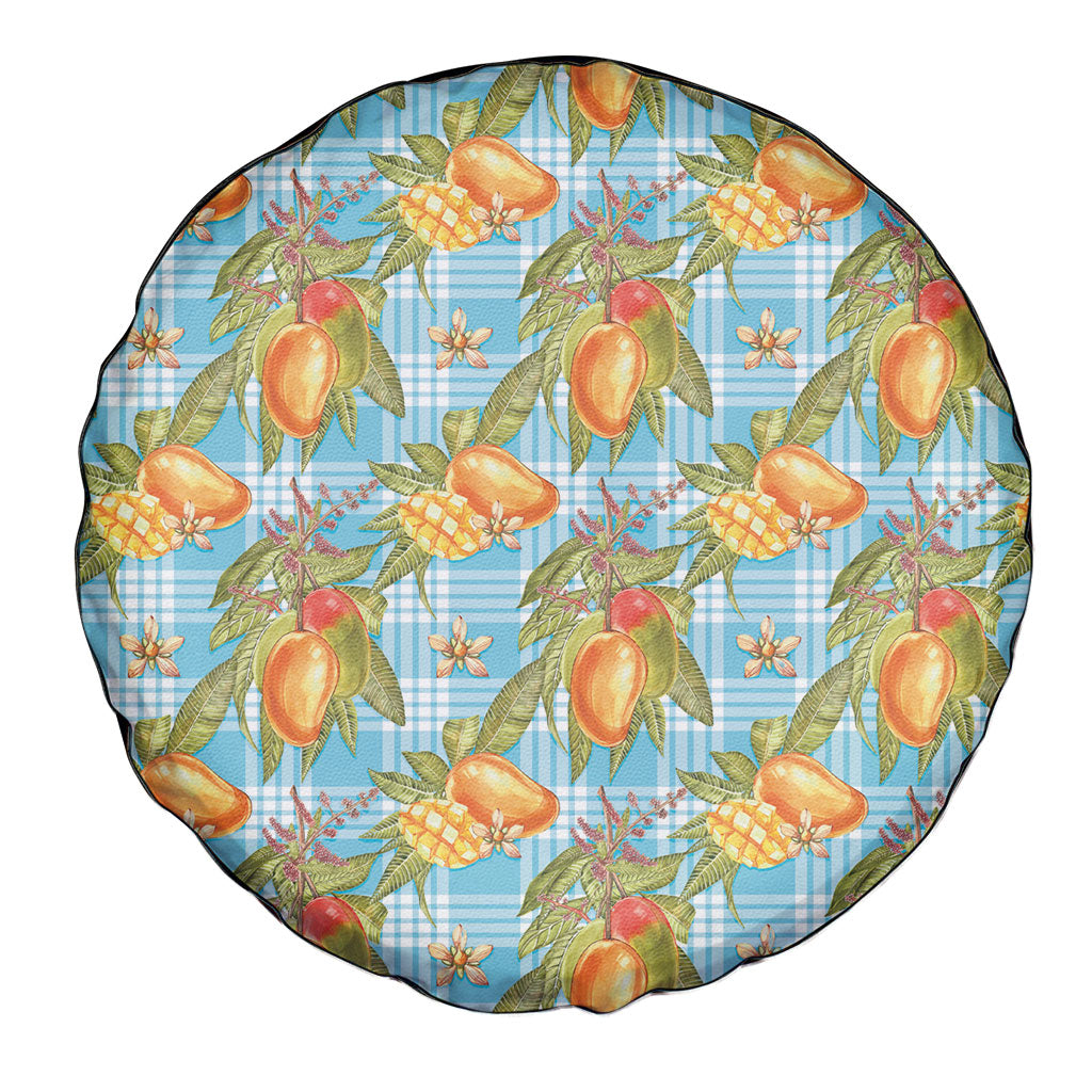 Vintage Hawaii Mango Spare Tire Cover Blue Hawaiian Palaka